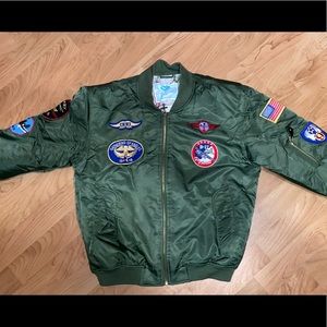 Patchwork bomber kids jacket